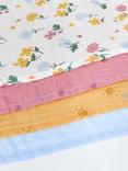 John Lewis Floral Muslin Squares, Pack of 6, Multi