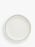John Lewis Orangery Diamond Fine China Side Plate, 27cm, Green/White