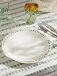 John Lewis Orangery Diamond Fine China Side Plate, 27cm, Green/White