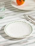 John Lewis Orangery Diamond Fine China Side Plate, 20cm, Green/White