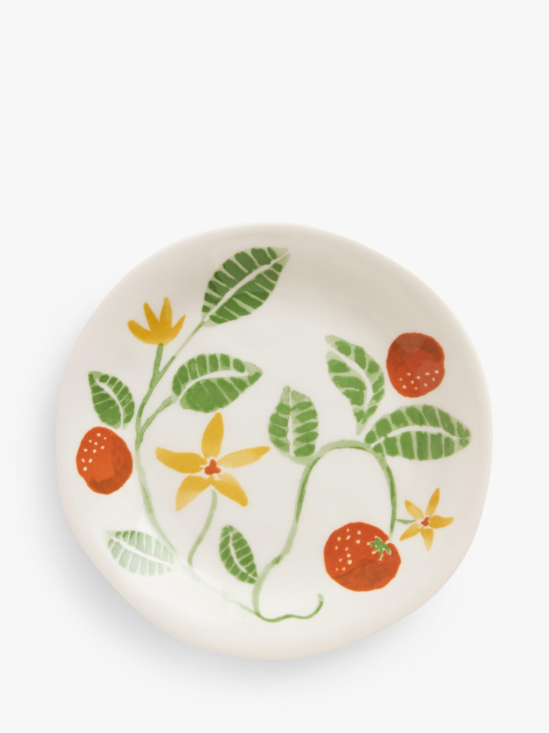 John Lewis Orangery Oranges Fine China Small Plate, 15cm, Orange/Multi