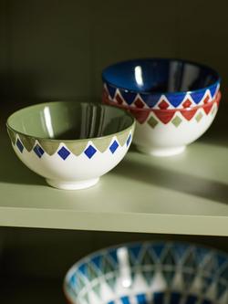 John Lewis Lisbon Fine China Dip Bowl, Set of 3, 11.6cm, Multi - view 2, Multi