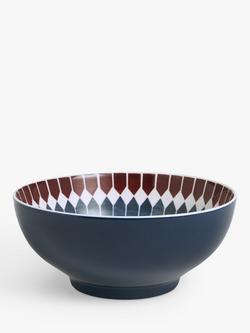 John Lewis Lisbon Fine China Serve Bowl, 20cm, Blue/Multi, Blue/Multi