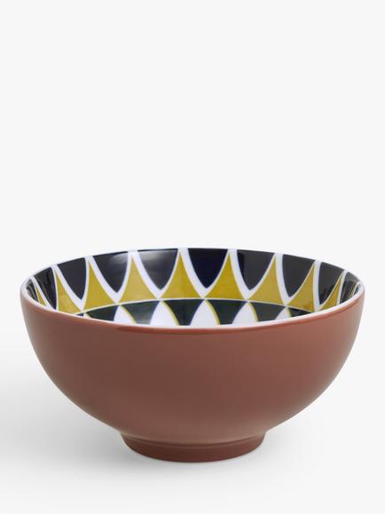 John Lewis Lisbon Fine China Cereal Bowl, 15cm, Red/Multi, Red/Multi
