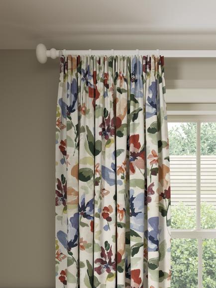 John Lewis Fleur Made to Measure Curtains or Roman Blind, Multi - view 2, Multi