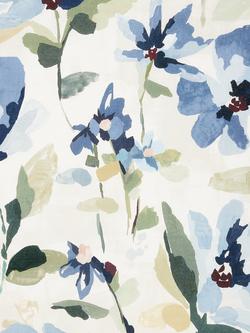 John Lewis Fleur Made to Measure Curtains or Roman Blind, Lake Blue, Lake Blue