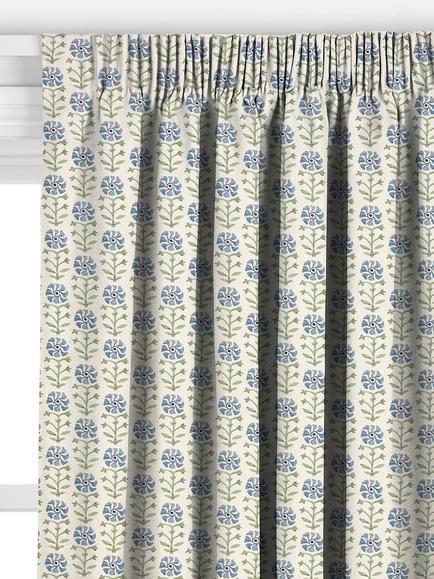 John Lewis Aria Made to Measure Curtains or Roman Blind - view 2, Lake Blue