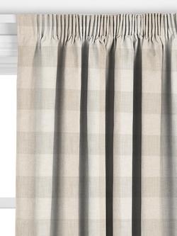 John Lewis Gingham Check Made to Measure Curtains or Roman Blind, Putty - view 2, Putty