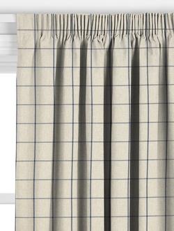 John Lewis Classic Check Made to Measure Curtains or Roman Blind, Lake Blue - view 2, Lake Blue