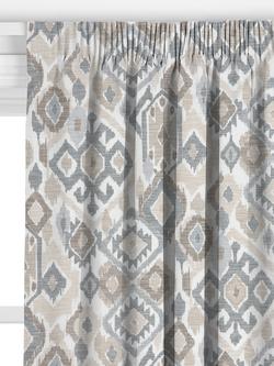 John Lewis Maya Ikat Made to Measure Curtains or Roman Blind, Putty - view 2, Putty