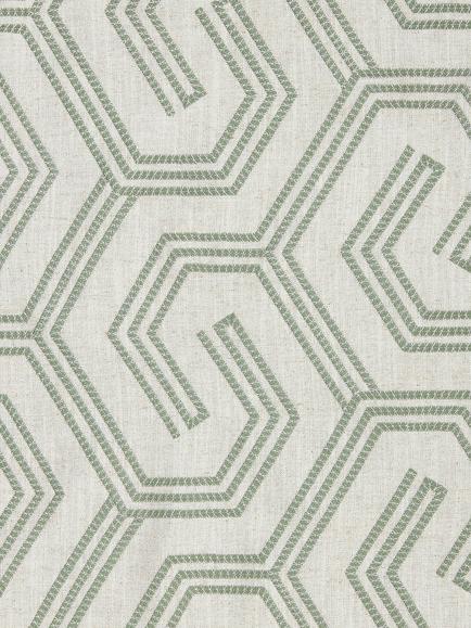 John Lewis Izel Embroidery Made to Measure Curtains or Roman Blind, Green, Myrtle Green