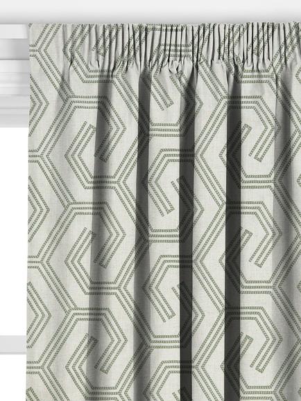 John Lewis Izel Embroidery Made to Measure Curtains or Roman Blind, Green - view 2, Myrtle Green