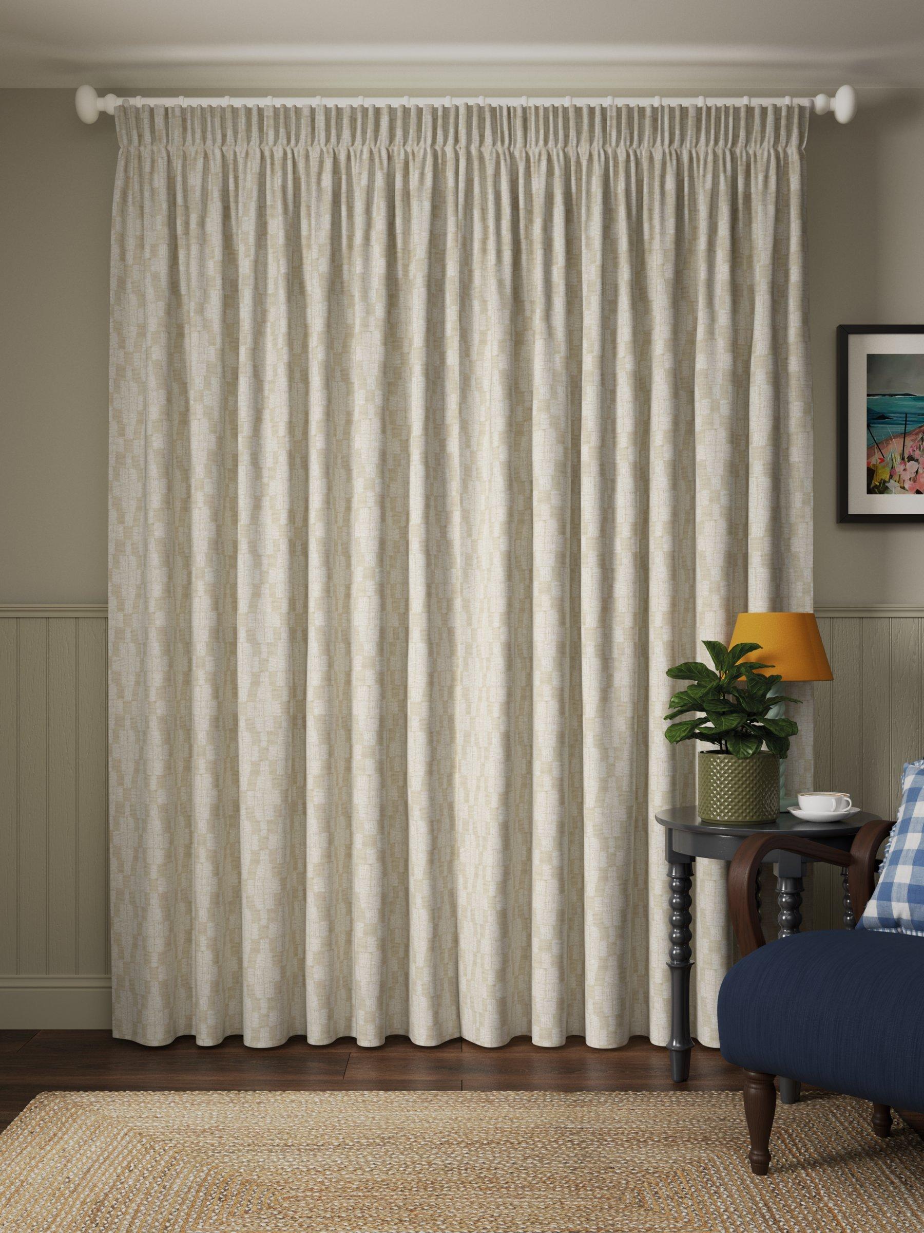 John Lewis Textured Diamonds Made to Measure Curtains, Natural