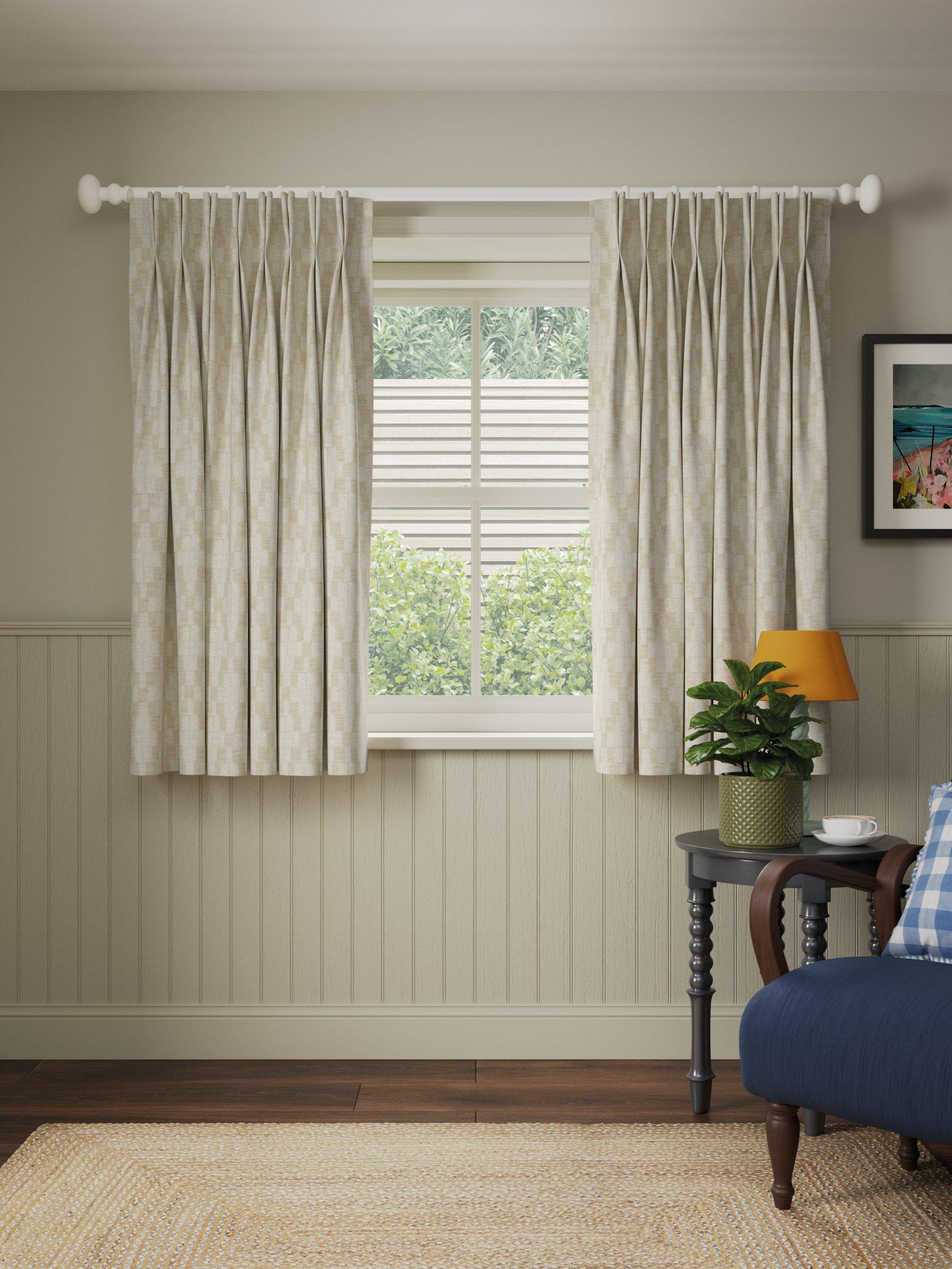 John Lewis Textured Diamonds Made to Measure Curtains, Natural