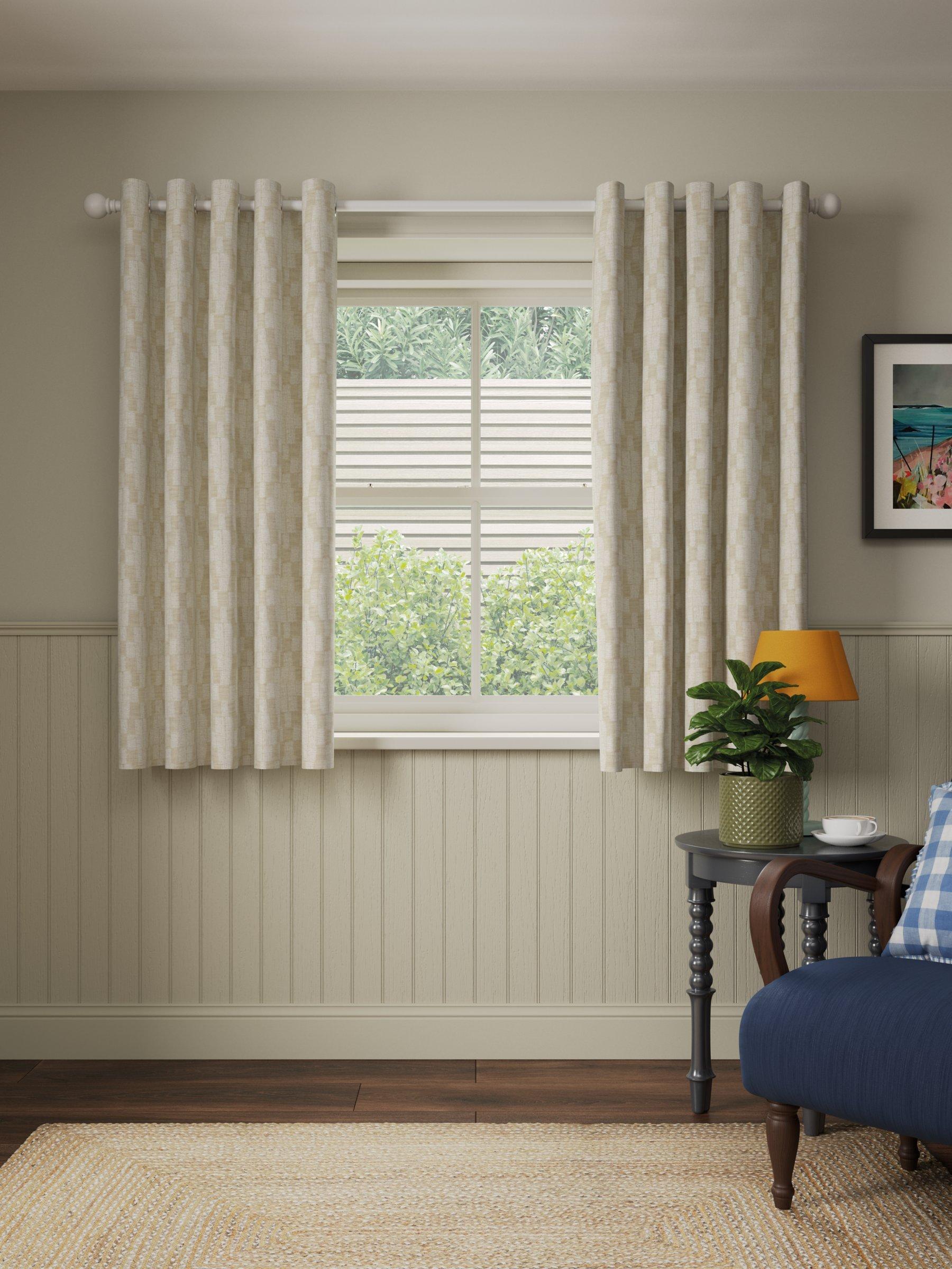 John Lewis Textured Diamonds Made to Measure Curtains, Natural