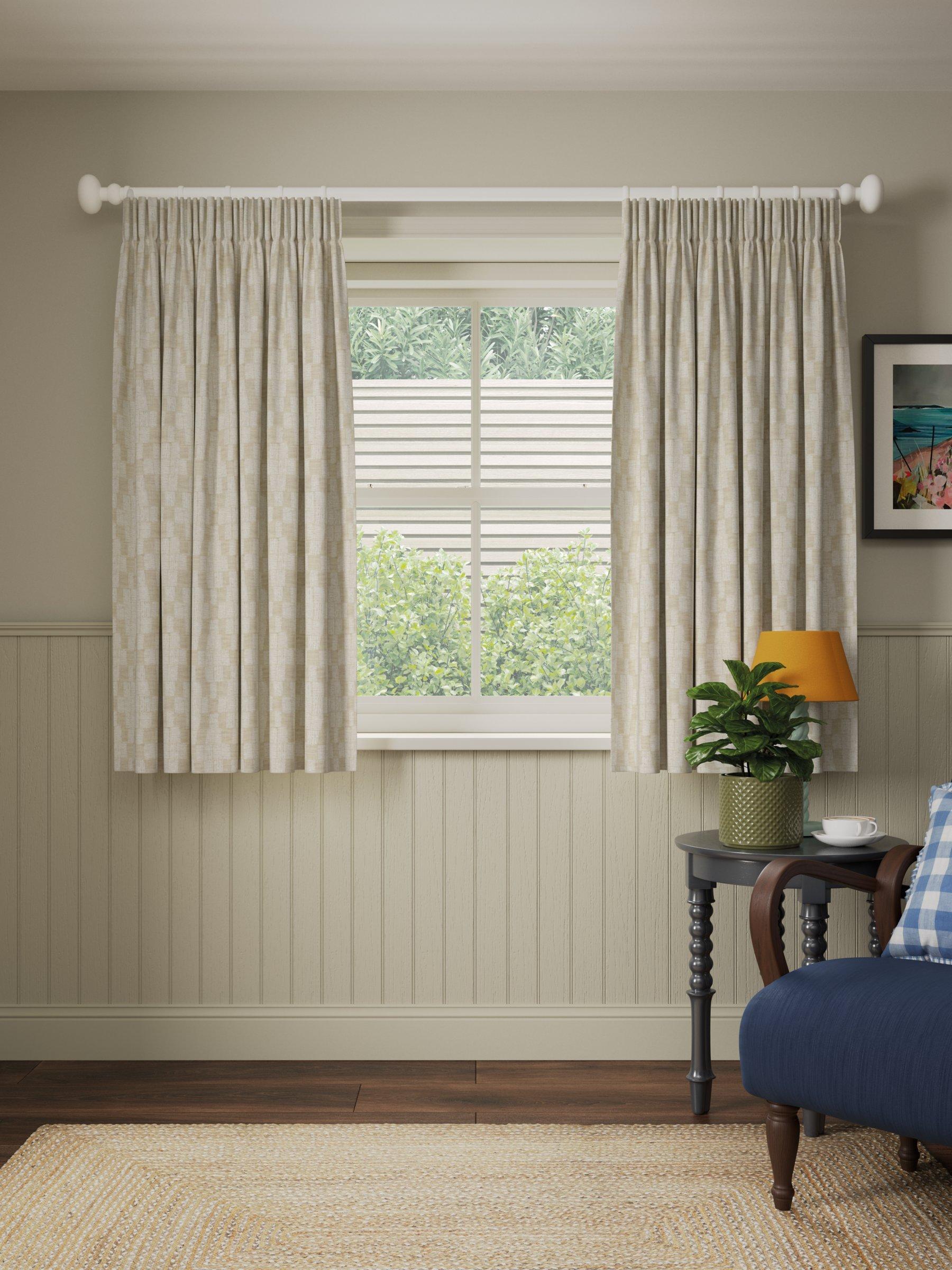 John Lewis Textured Diamonds Made to Measure Curtains, Natural