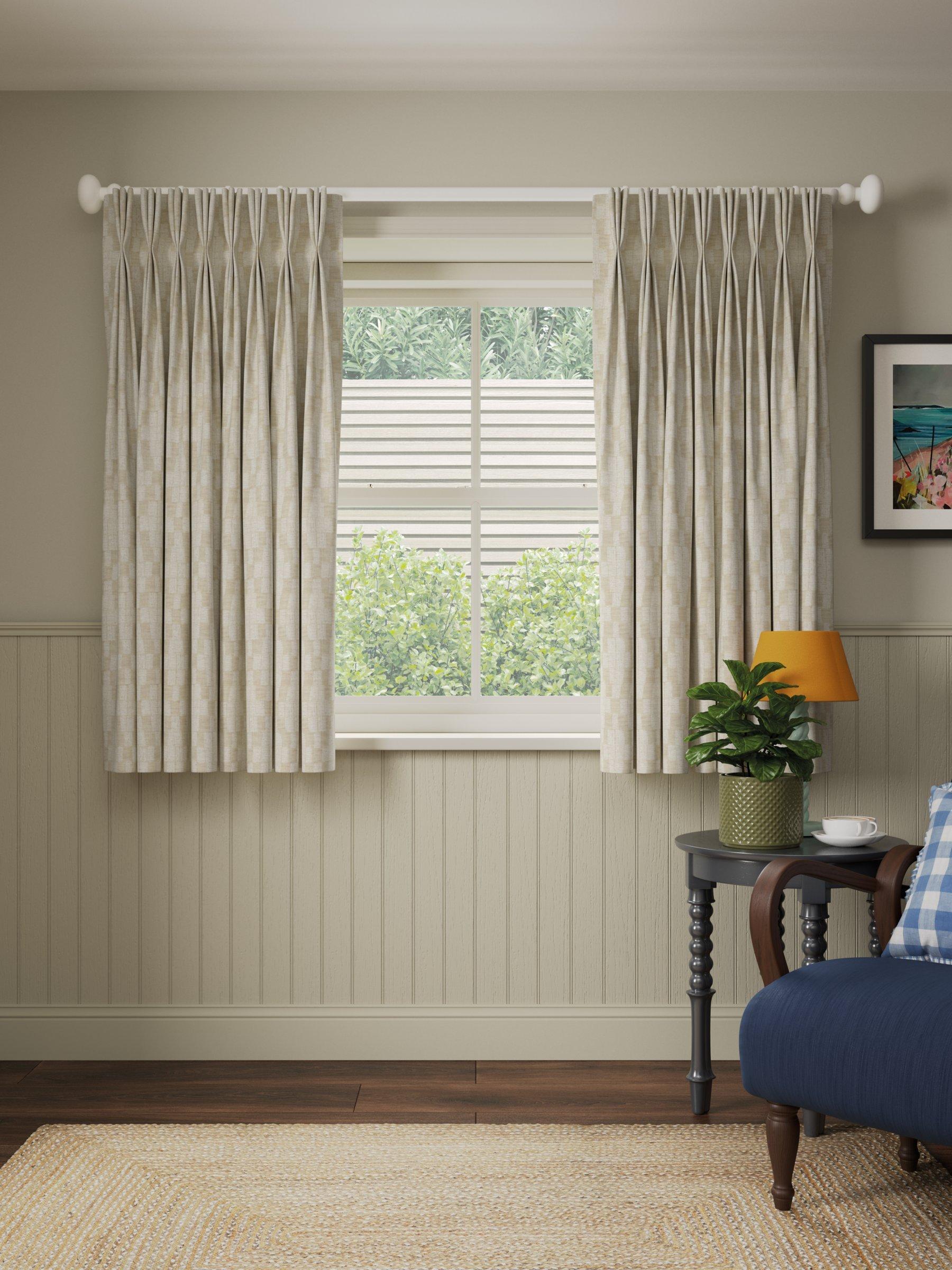 John Lewis Textured Diamonds Made to Measure Curtains, Natural