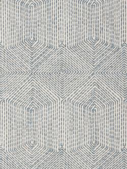 John Lewis Flax Embroidery Made to Measure Curtains or Roman Blind, Lake Blue, Lake Blue