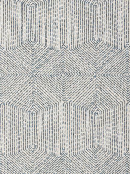 John Lewis Flax Embroidery Made to Measure Curtains or Roman Blind, Lake Blue, Lake Blue