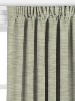 John Lewis Cotton Linen Slub Made to Measure Curtains or Roman Blind, Green - view 2, Myrtle Green