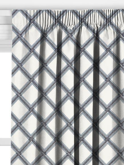 John Lewis Oakley Embroidery Made to Measure Curtains or Roman Blind, Lake Blue - view 2, Lake Blue