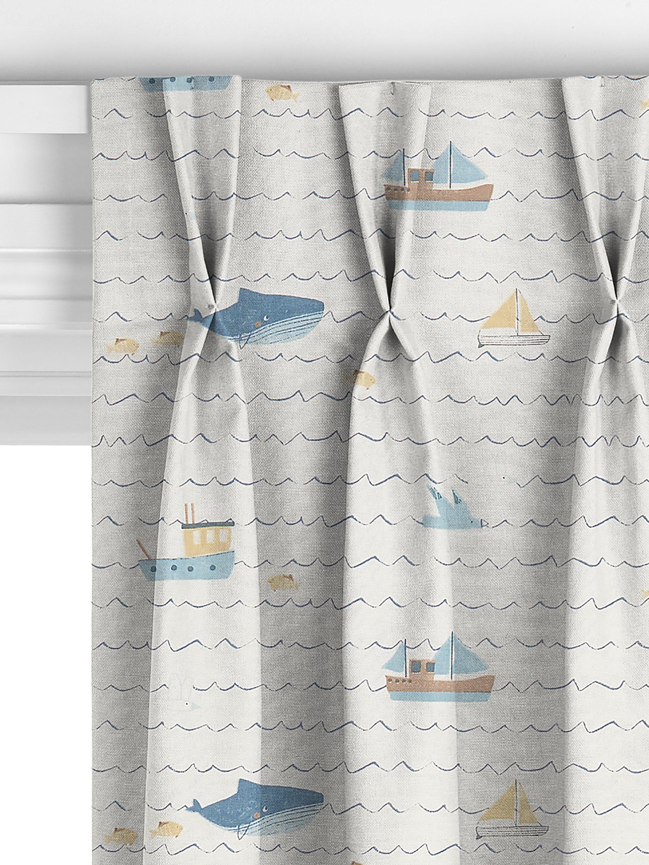John Lewis Sail Away Made to Measure Curtains, Blue