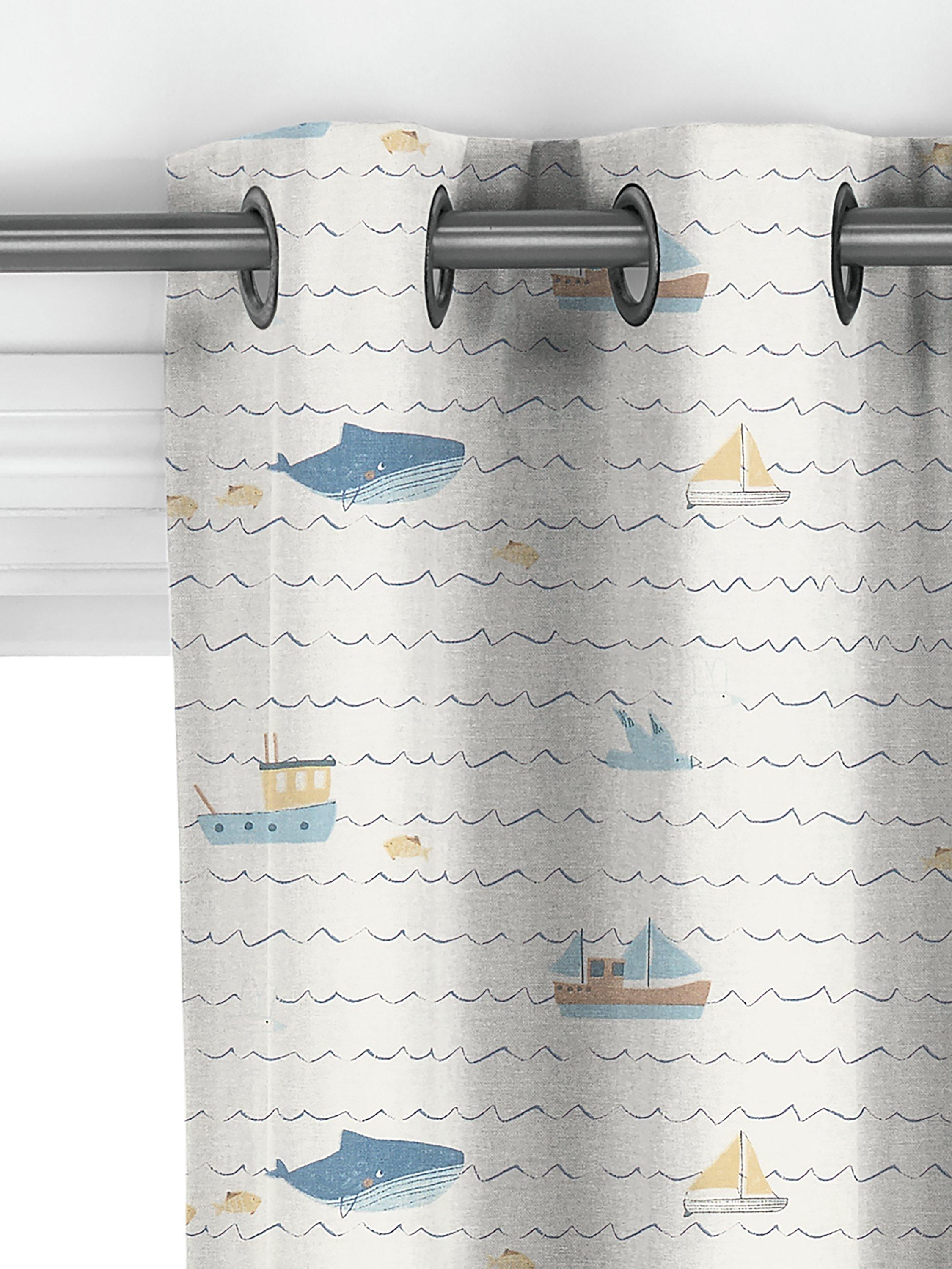 John Lewis Sail Away Made to Measure Curtains, Blue
