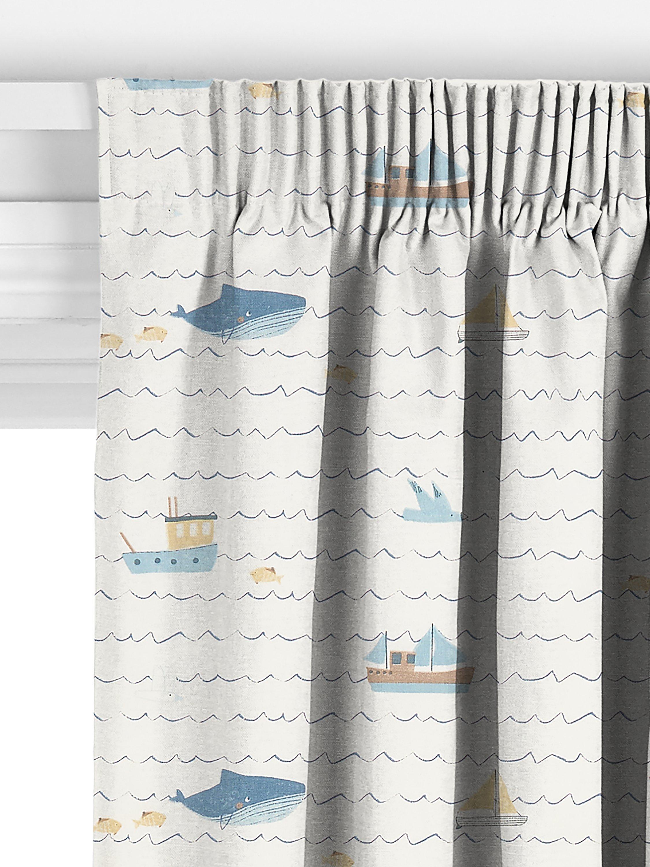John Lewis Sail Away Made to Measure Curtains, Blue