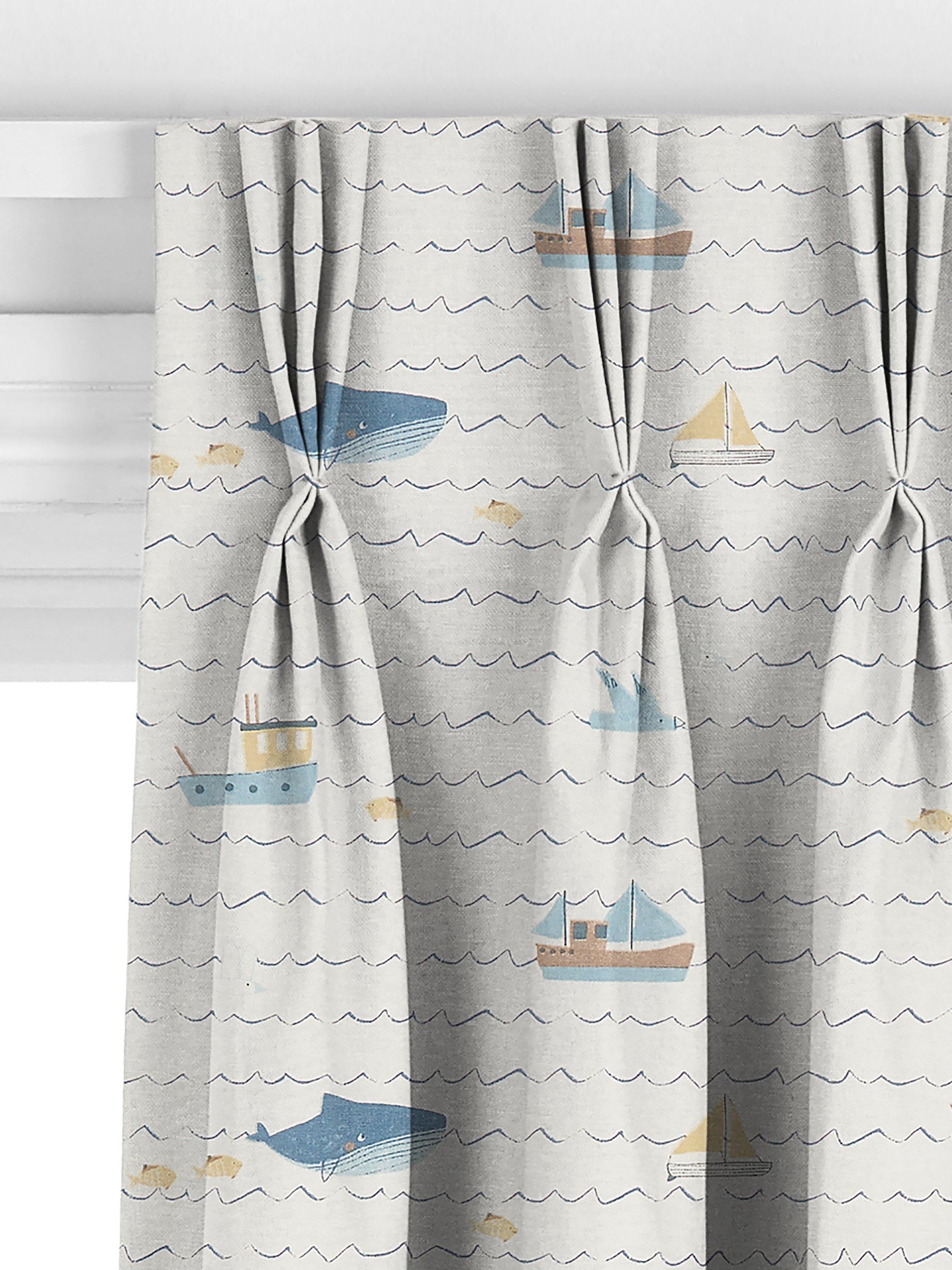 John Lewis Sail Away Made to Measure Curtains, Blue