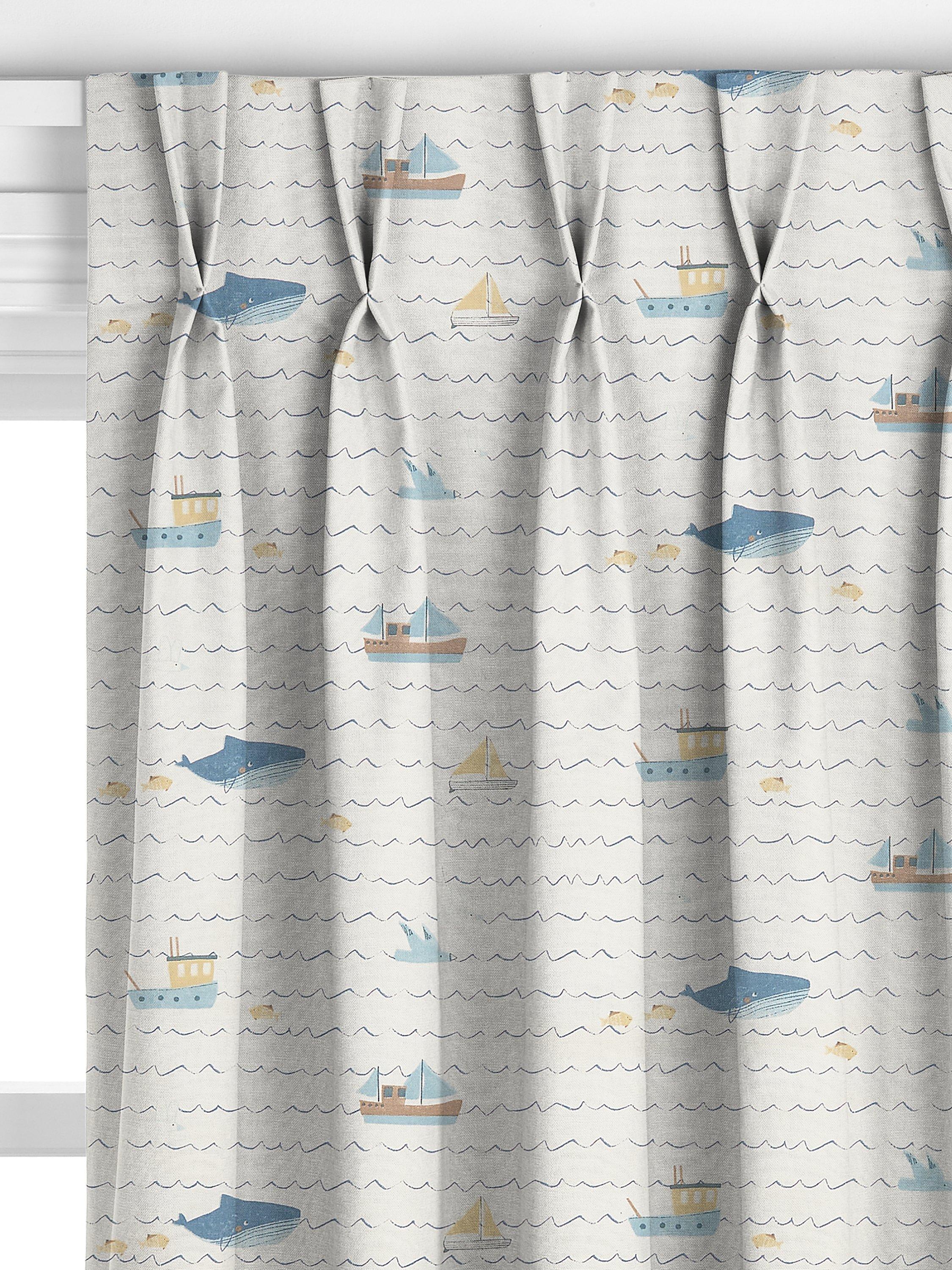 John Lewis Sail Away Made to Measure Curtains, Blue