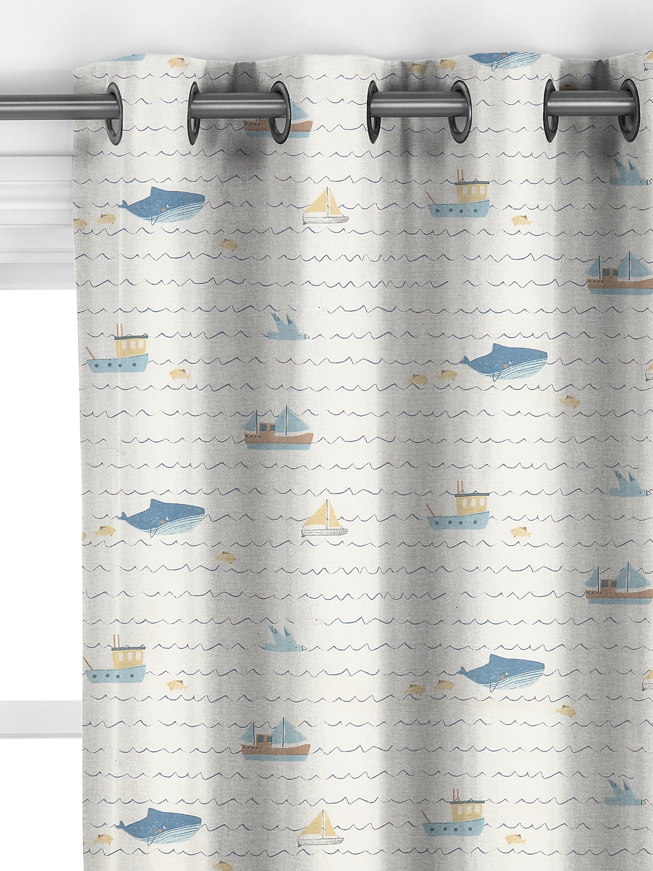 John Lewis Sail Away Made to Measure Curtains, Blue