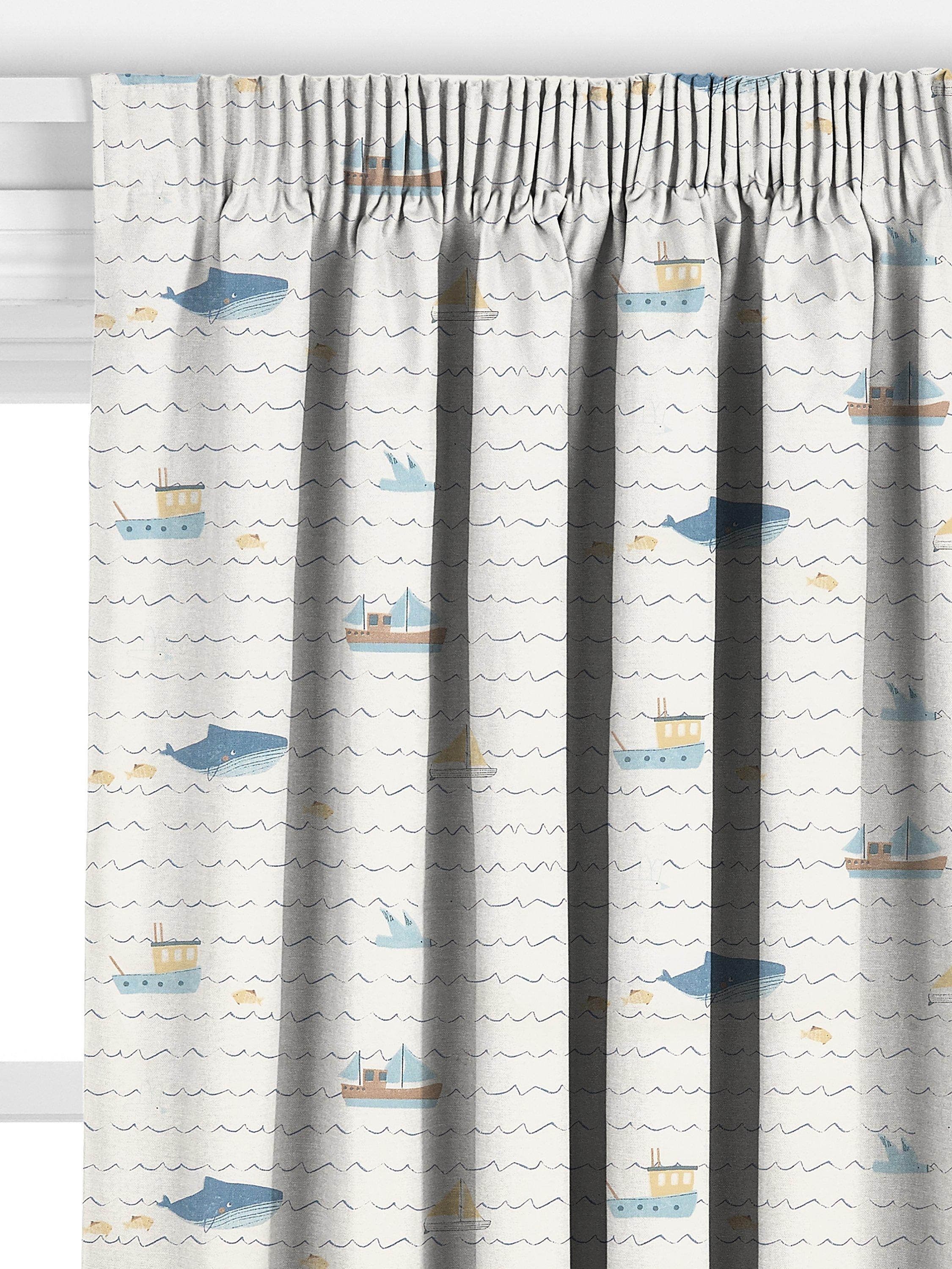 John Lewis Sail Away Made to Measure Curtains, Blue