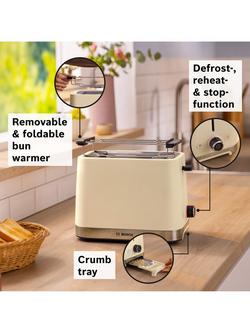 Bosch MyMoment Serene TAT4M, 2 Slice Toaster - view 2, Cream
