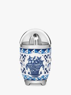 Smeg Dolce & Gabbana CJF01DGBUK Mediterraneo Citrus Juicer, Blue/White - view 2, Blue/White