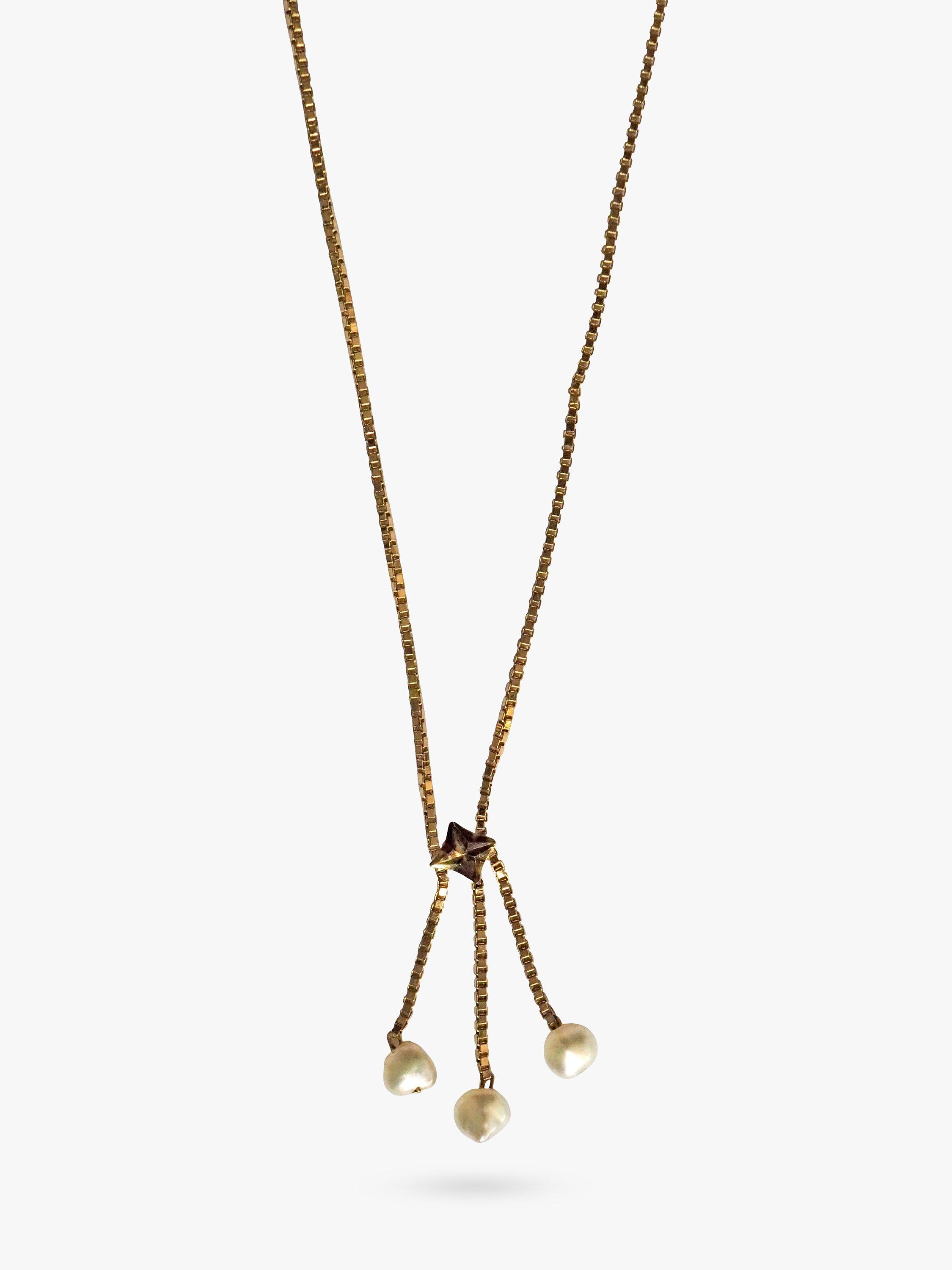 L & T Heirlooms Pre-Loved 9ct Gold Baroque Pearl Chain Necklace, Dated Circa 1981