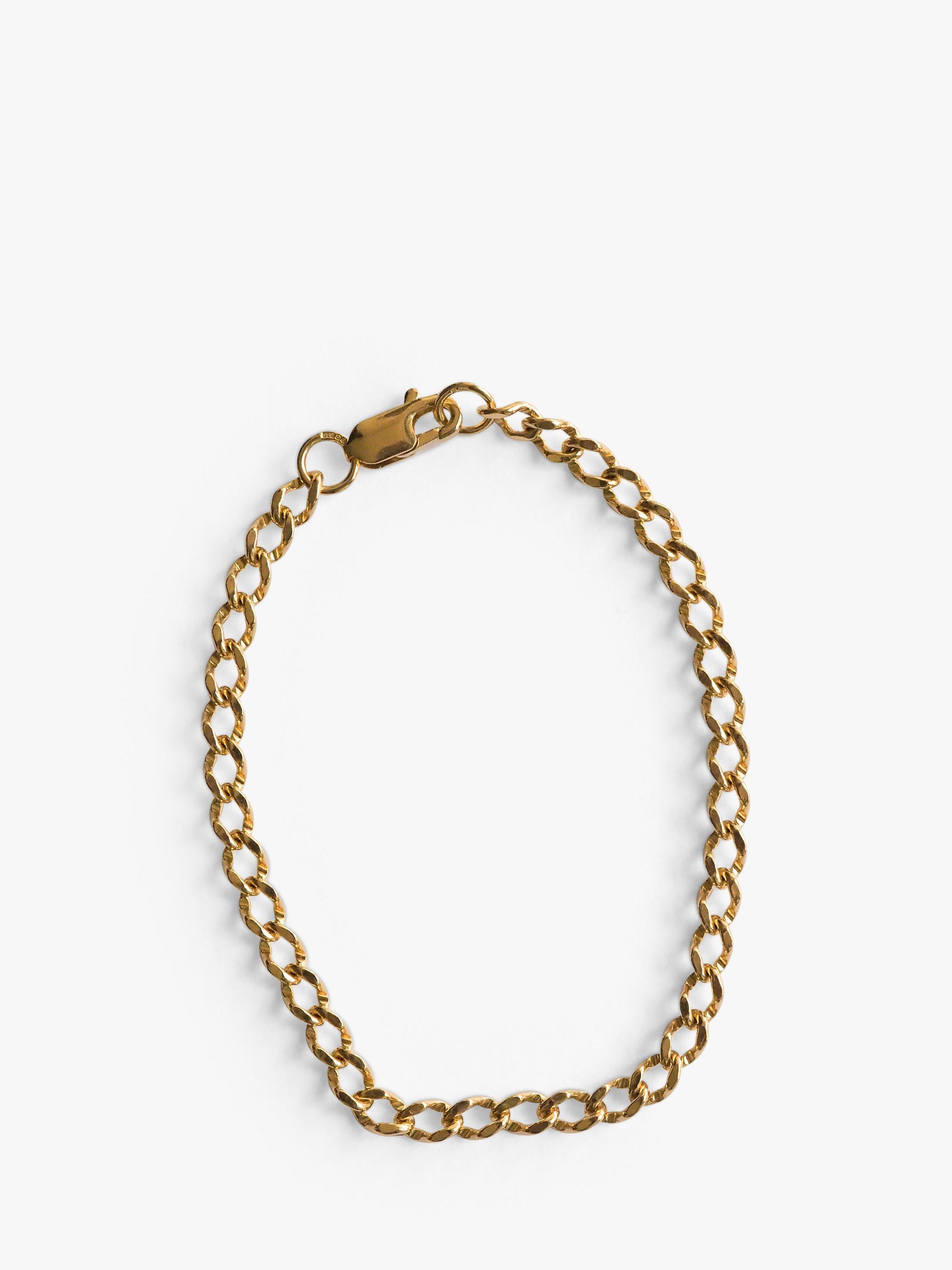 L & T Heirlooms Pre-Loved 9ct Gold Diamond Cut Curb Chain Bracelet, Dated Circa 1992