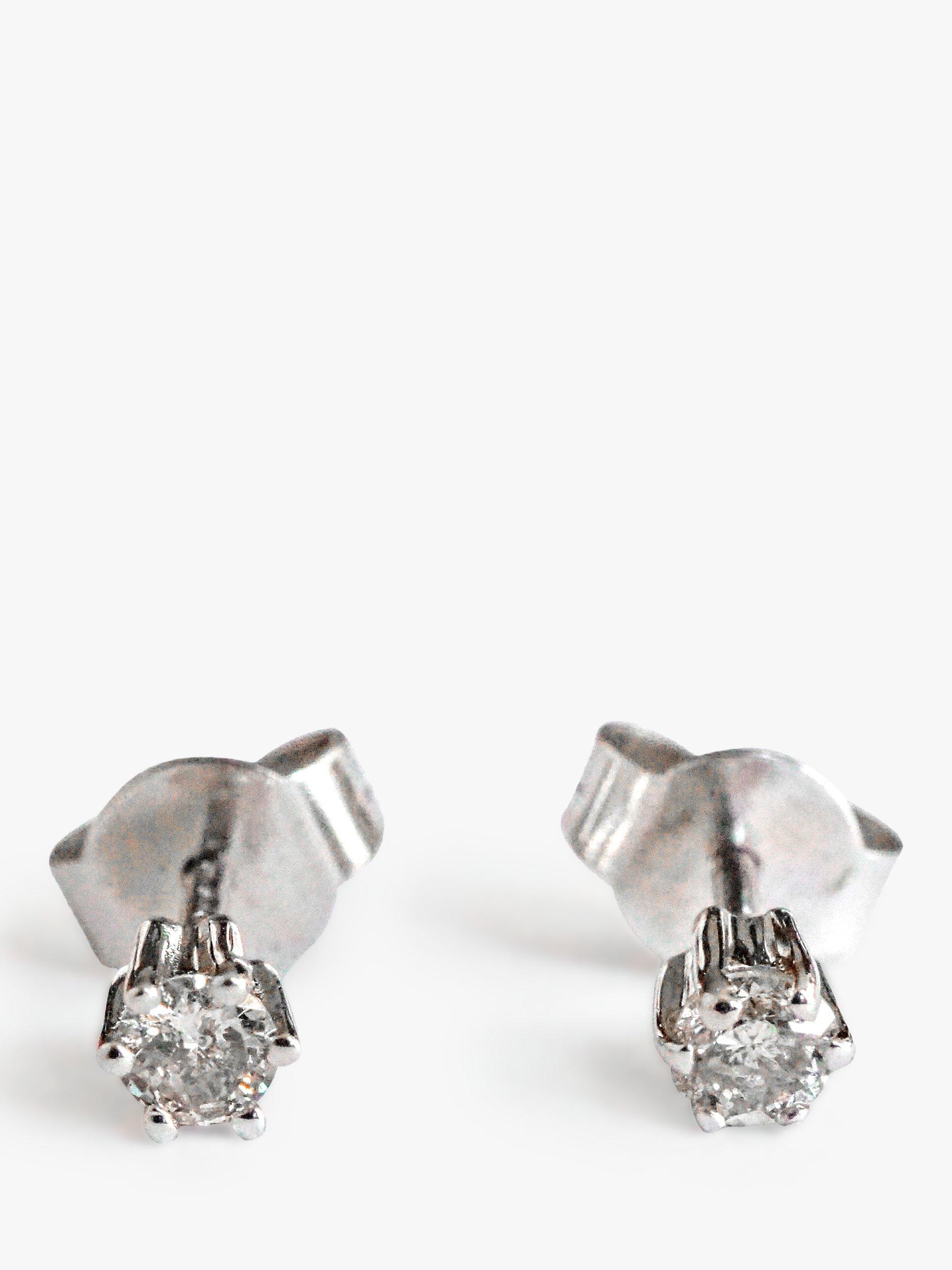 L & T Heirlooms Pre-Loved 9ct White Gold Diamond Stud Earrings