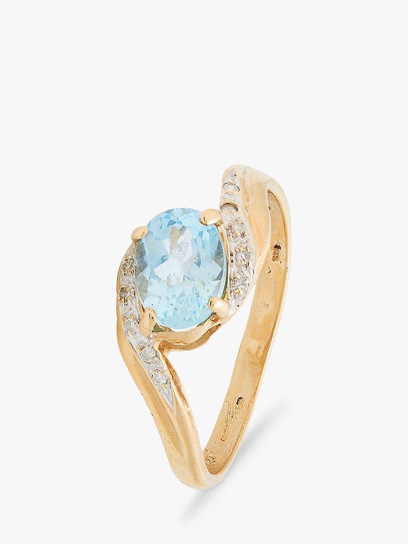 L & T Heirlooms Pre-Loved 9ct Gold Diamond and Topaz Ring, Dated Circa 1998