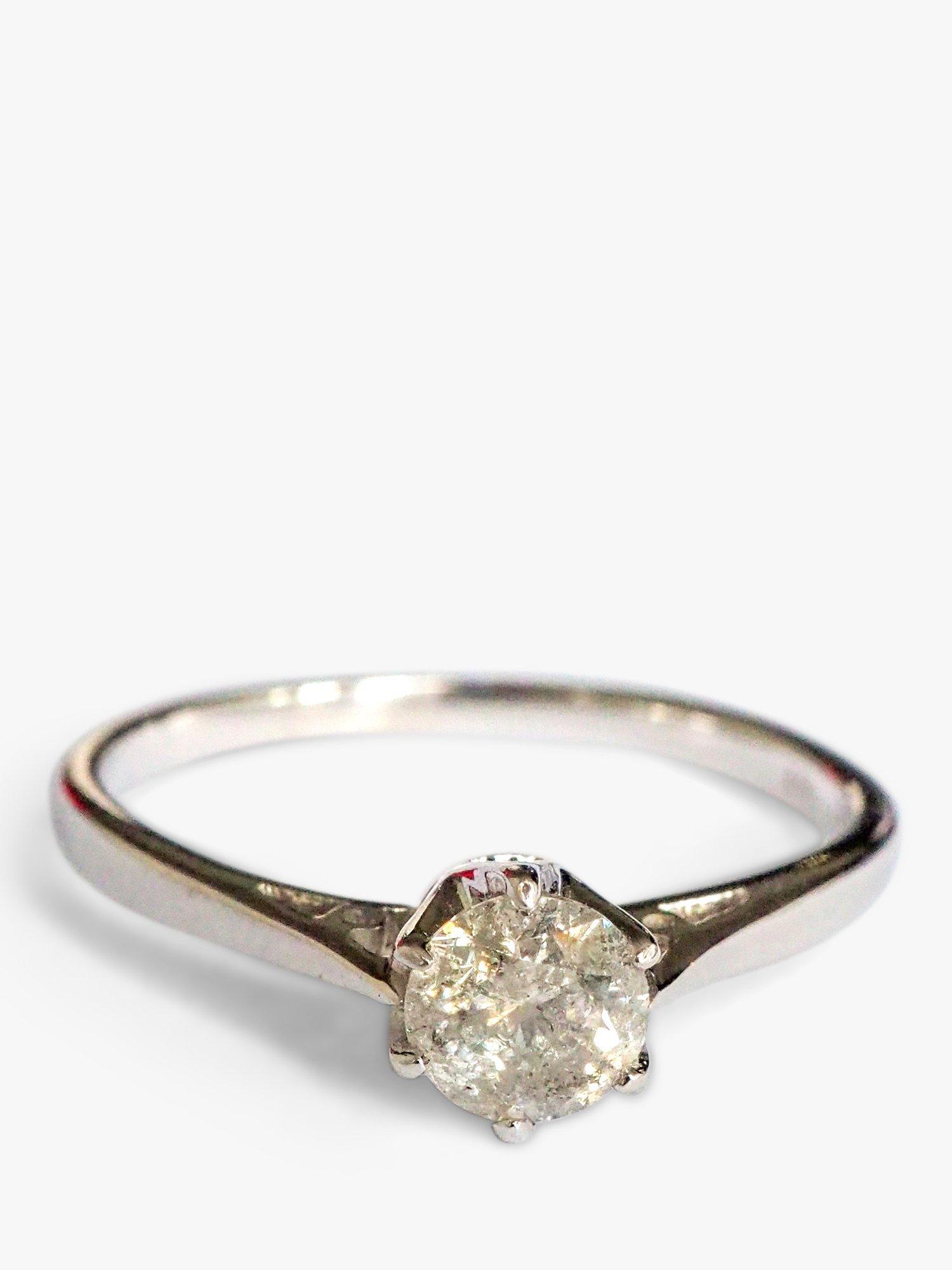 L & T Heirlooms Pre-Loved 18ct White Gold Solitaire Diamond Ring