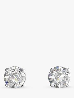 Swarovski Round Crystal Stud Earrings, White/Silver, White/SIlver