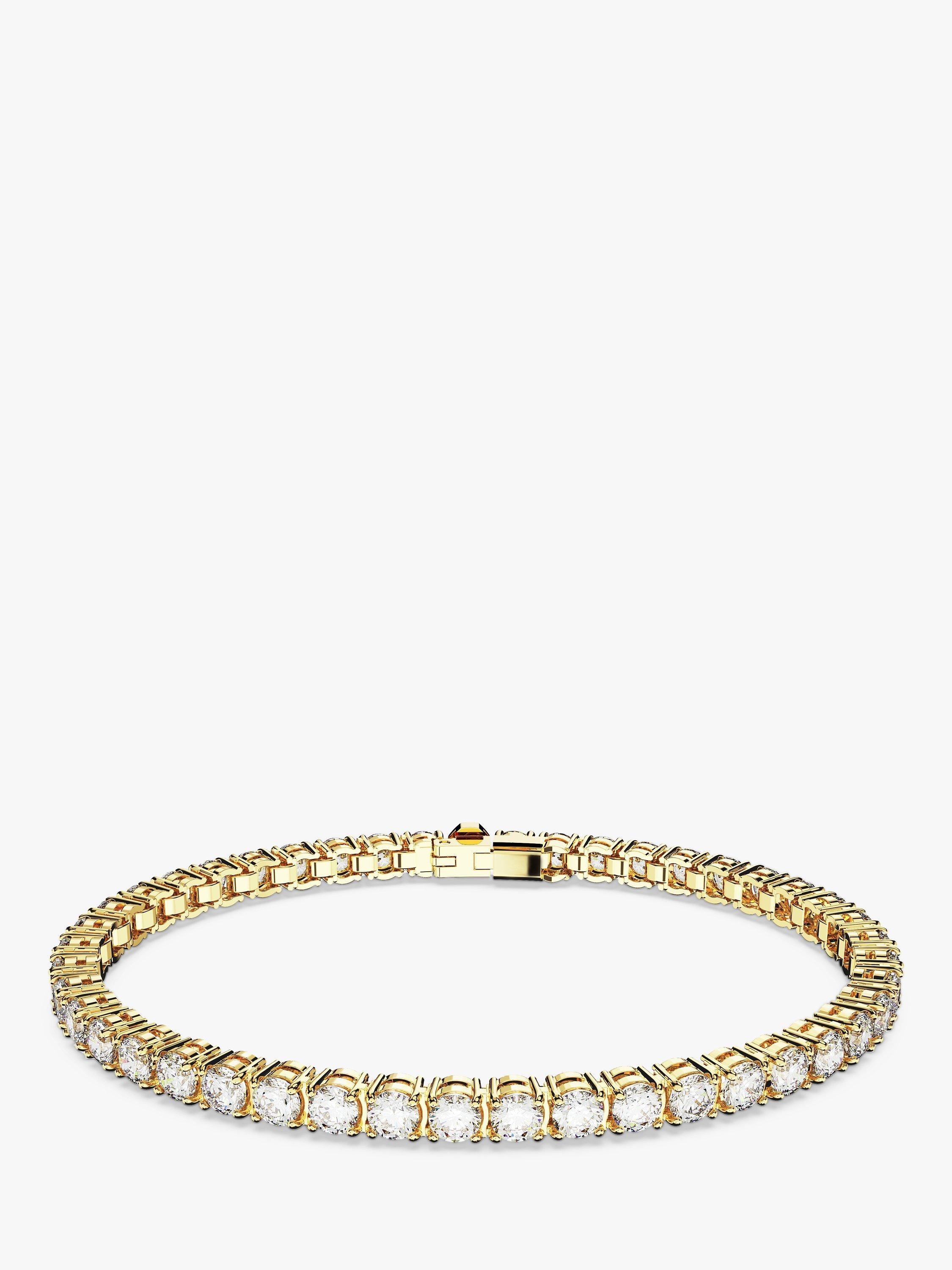 Product image 1 of 5, which shows Swarovski Crystal Matrix Tennis Bracelet, Gold