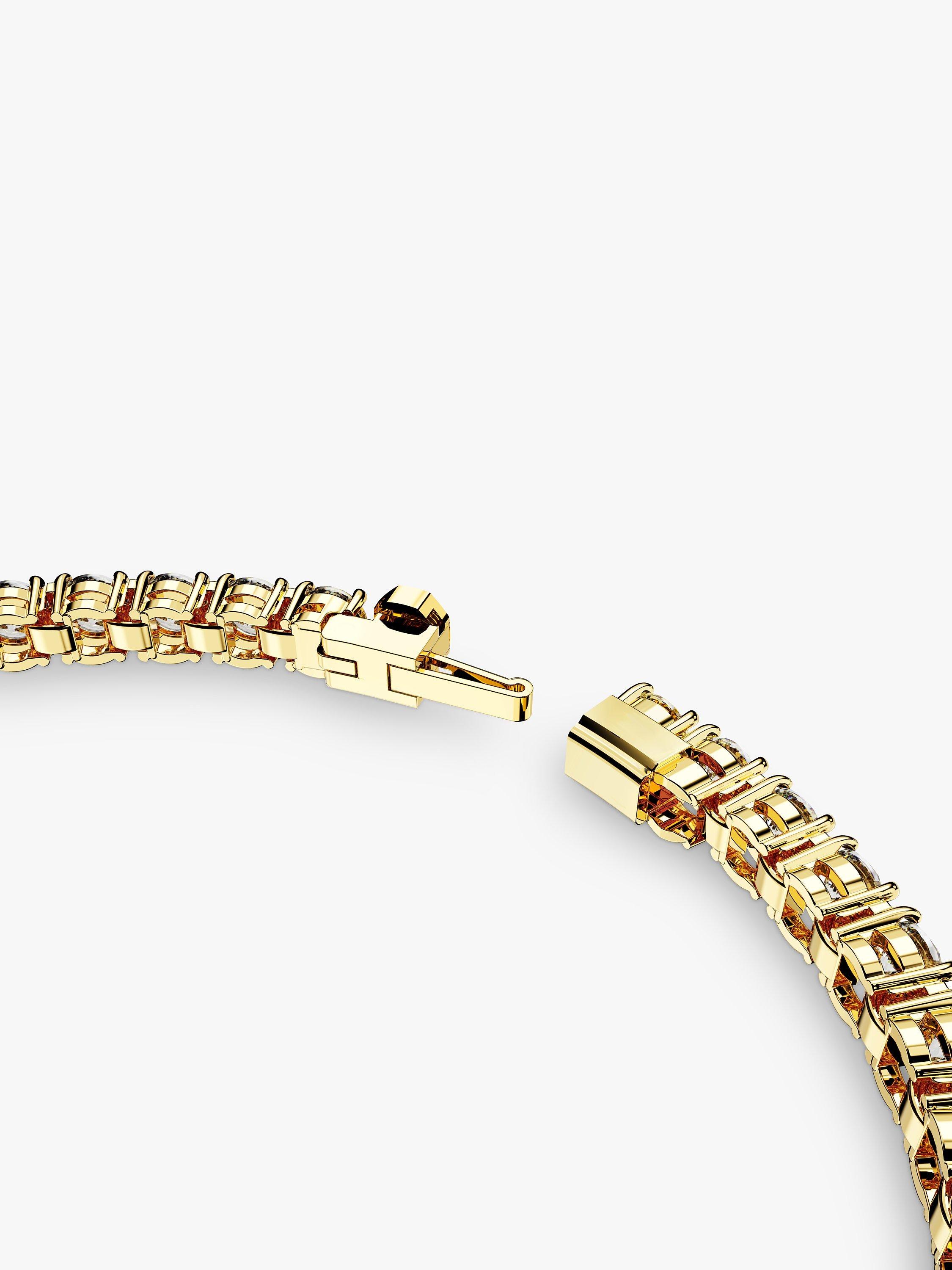 Product image 3 of 5, which shows Swarovski Crystal Matrix Tennis Bracelet, Gold