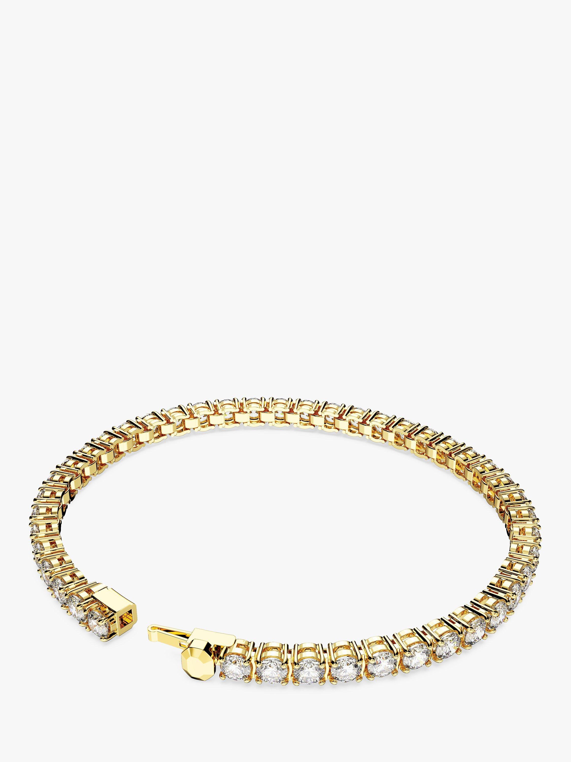 Product image 4 of 5, which shows Swarovski Crystal Matrix Tennis Bracelet, Gold