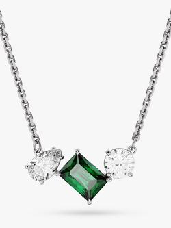 Swarovski Mesmera Mixed Cut Crystal Pendant Necklace, Silver/Green, Silver/Green
