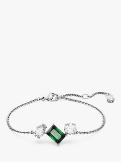 Swarovski Mesmera Crystal Trio Chain Bracelet, Silver/Green, Silver/Green