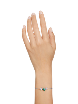 Swarovski Mesmera Crystal Trio Chain Bracelet, Silver/Green - view 2, Silver/Green