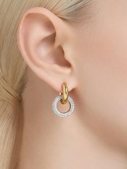 Swarovski Dextera Crystal Interlinked Hoop Earrings - view 2, Gold
