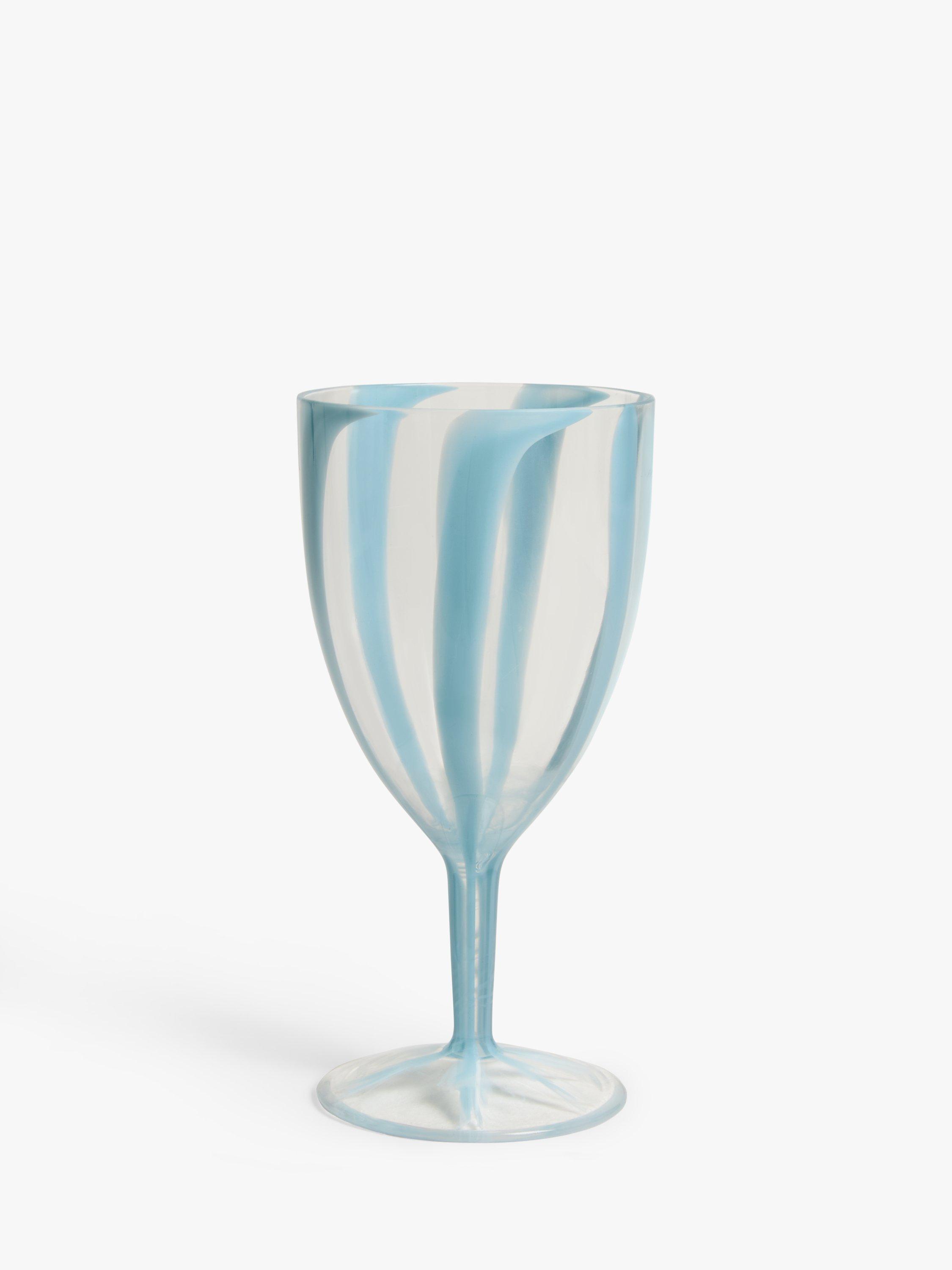 John Lewis Lisbon Stripe Plastic Picnic Wine Glass, 450ml
