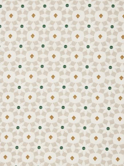 John Lewis Terra Tile Oilcloth Tablecloth Fabric, Putty - view 2, Putty