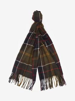 Barbour Hailes Tartan Wrap Scarf, Green/Cream, Green/Cream,/Gold